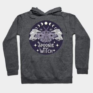 Spoonie Witch Moth Moon Stars Purple Hoodie